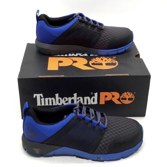 Timberland PRO Black and Blue Composite Work Shoes - Picture 1 of 7